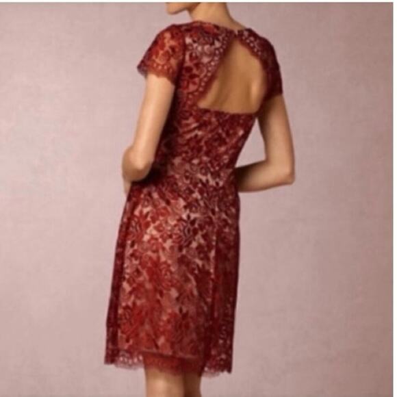 Women’s Anthropologie Maroon Hitherto Lace Elaine Cocktail Dress Size 0 - Picture 10 of 12